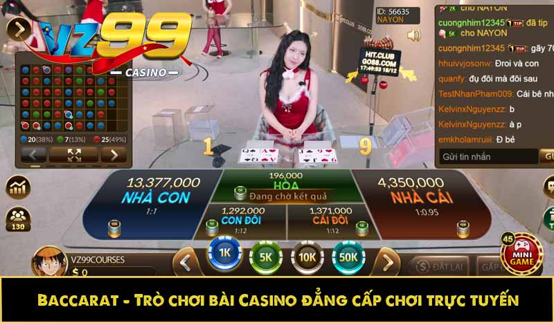 Baccarat - Trò chơi bài Casino đẳng cấp chơi trực tuyến 1 Baccarat - Trò chơi bài Casino đẳng cấp chơi trực tuyến